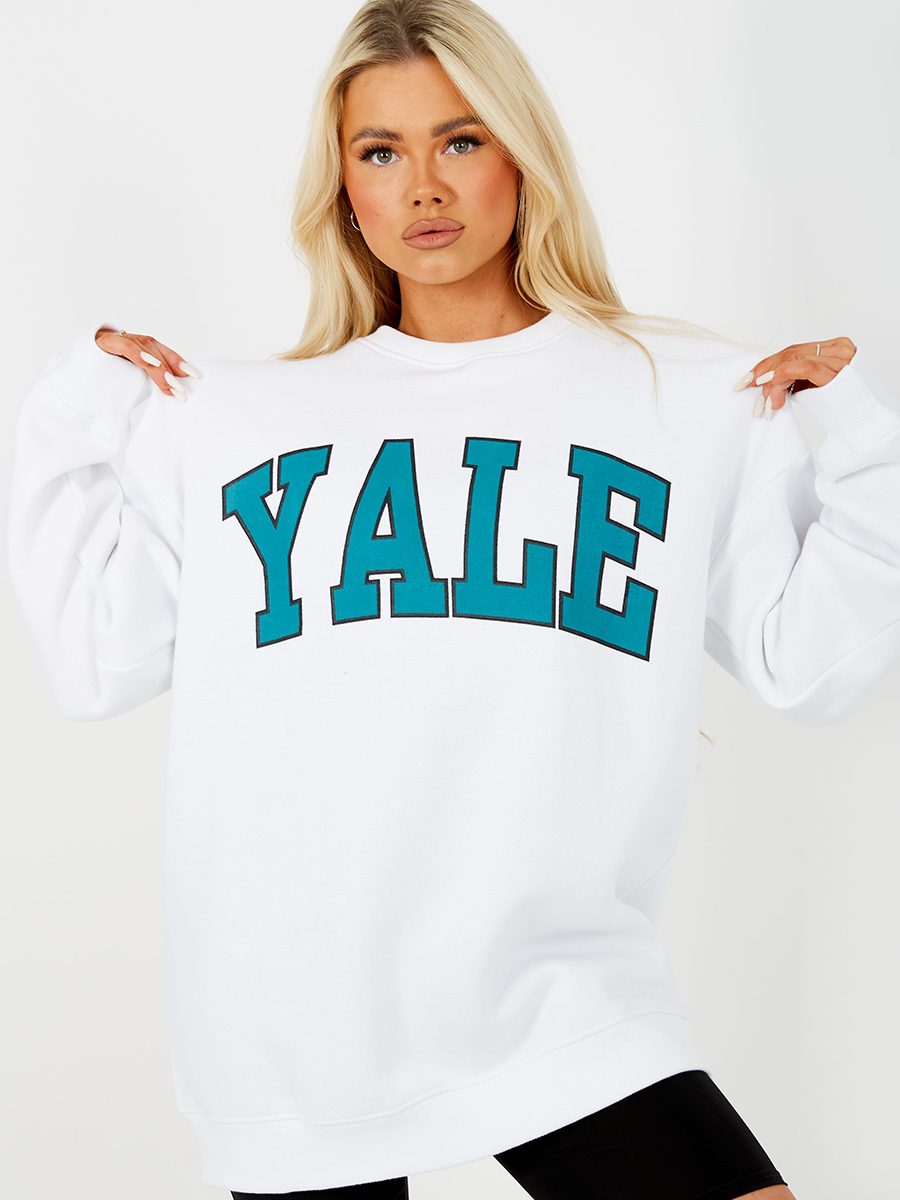 Graphic Hoodie - White/Yale - Ladies