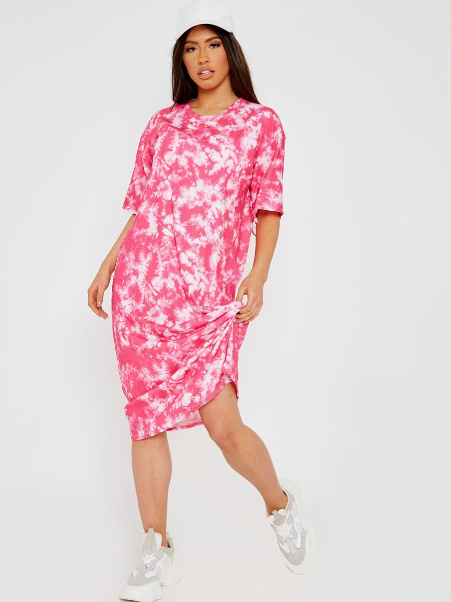 Paris Tie-Dye Midi Dress In Pink – Vivichi Limited